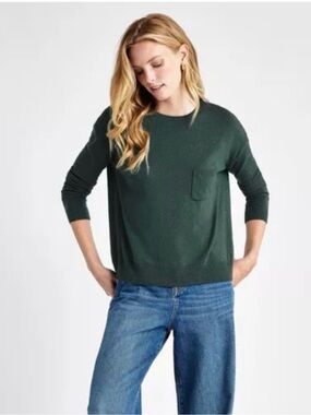 Splendid Caroline Cashmere Sweater Size Small Green